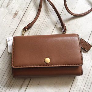 Coach Phone Wallet Crossbody in Saddle